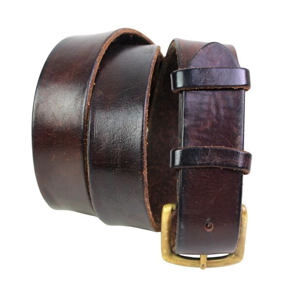 VINTAGE Polo BROWN GENUINE LEATHER 1 1/4"Wd CASUAL DRESS MEN'S BELT Sz 38 (26M - Picture 1 of 12
